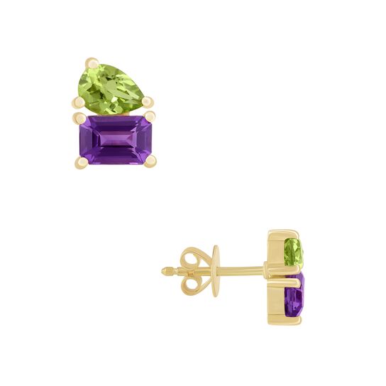 Amethyst & Peridot Stud Earrings image number 0